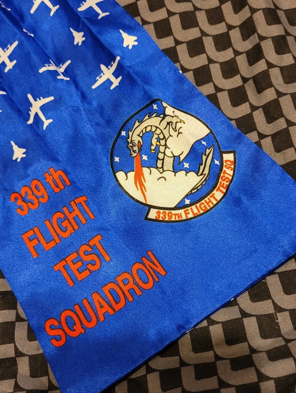 Official U. S. Air Force 339th Flight Test Squadron Military Silk Flight Scarf